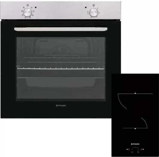 Φούρνος Pyramis άνω Πάγκου με Κεραμικές Εστίες PO78010008SIX & PHC31210FMB 78lt Π59.5cm Inox