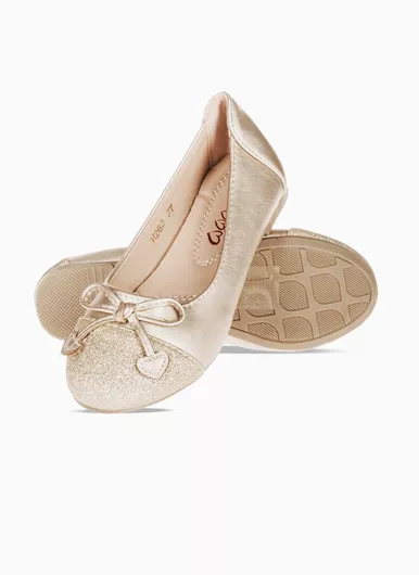 The Shoemart Παιδικές Μπαλαρίνες από Συνθετικό Δέρμα Χρυσό