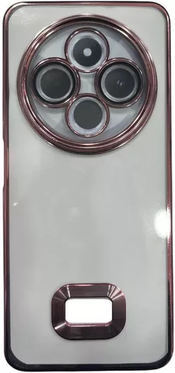 Luxury Soft Electroplated Phone Case Redmi 14c Poco C75 Hollow Out Silicone Cases Cover Ροζ