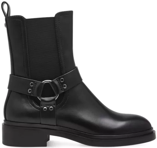 Tamaris Δερμάτινα Γυναικεία Biker Μποτάκια Μαύρο