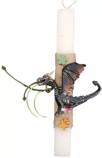 Πασχαλινή Λαμπάδα Στρογγυλή Αρωματική, Χειροποίητη & με Κουτί Λευκή