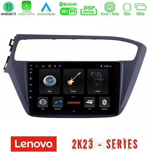 Ηχοσύστημα Αυτοκινήτου Lenovo για Hyundai i20 2018-2020 (Bluetooth/USB/WiFi/GPS/Apple-Carplay/Android-Auto) με Οθόνη Αφής 9"