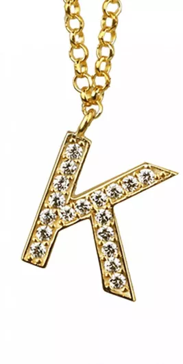Κολιέ Personal Jewel Χρυσό Ασήμι 925 Μονόγραμμα Πέτρες
