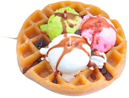 Πασχαλινή Λαμπάδα Αστεια Χιουμοριστικη Χειροποίητη Βάφλα 3 Μπαλες Παγωτο Lab10556