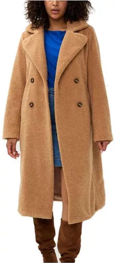 Esqualo Μπουκλέ Γυναικείο Camel Παλτό