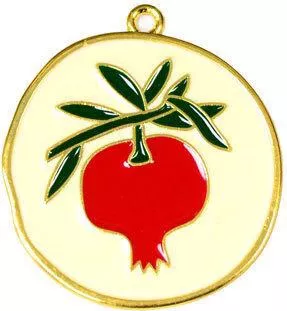 Γούρι Κρεμαστό Ρόδι από Μέταλλο 4.4x4.8cm