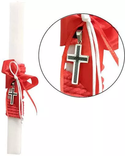 Πασχαλινή Λαμπάδα Στρογγυλή Αρωματική Λευκή