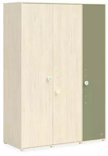 Παιδική Ντουλάπα Montes Natural Τρίφυλλη 140x53x202cm