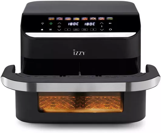 Izzy Air Fryer με Διπλό Αποσπώμενο Κάδο 11lt Μαύρο IZ-8260