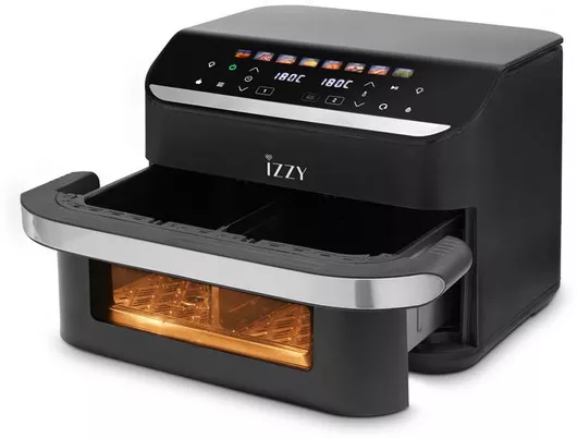 Izzy Air Fryer με Διπλό Αποσπώμενο Κάδο 11lt Μαύρο IZ-8260