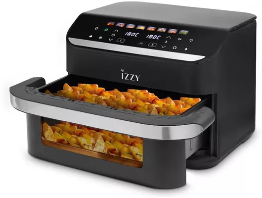 Izzy Air Fryer με Διπλό Αποσπώμενο Κάδο 11lt Μαύρο IZ-8260