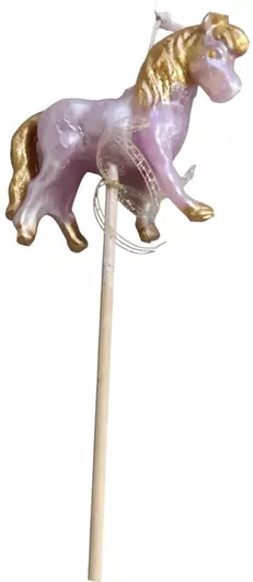 Πασχαλινή Λαμπάδα Παιδική Ροζ Χρυσό Αλογάκι Στικ Lm4244 26cm