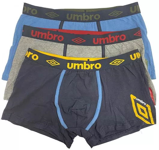 Umbro Ανδρικά Μποξεράκια Grey/Blue 3Pack