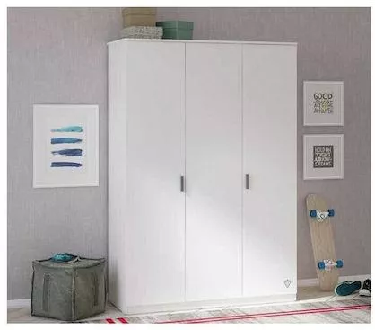 Παιδική Ντουλάπα Τρίφυλλη Λευκή 137x53x197cm