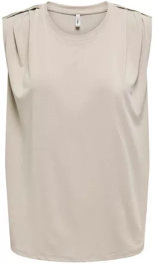 Only Γυναικεία Αμάνικη Μπλούζα Feather Grey Μπεζ