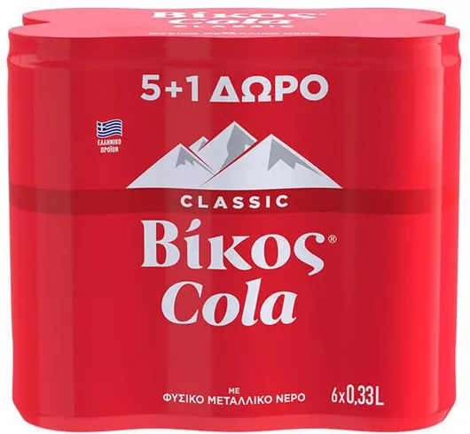 Αναψυκτικά Βίκος Cola με Ανθρακικό σε Κουτί 6x330ml