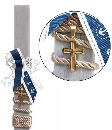 Πασχαλινή Λαμπάδα Στρογγυλή Αρωματική Γκρι