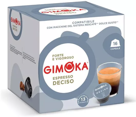 Gimoka Κάψουλες Espresso Deciso Συμβατές με Μηχανή Dolce Gusto 16caps