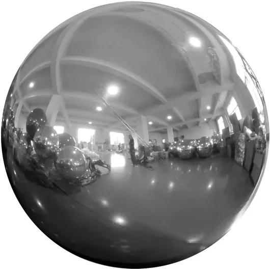 Χριστουγεννιάτικη Μπάλα Xl Φουσκωτή Pvc Ασημί Γυαλιστερή 60cm L23538