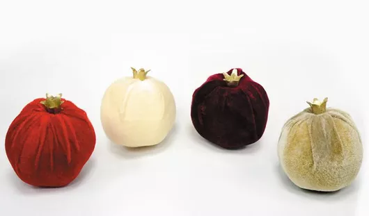 Βελουδινο Ροδι Χρυσο Κοτσανι Μεγαλο 9cm 0621515 Φυσικο Βινταζ