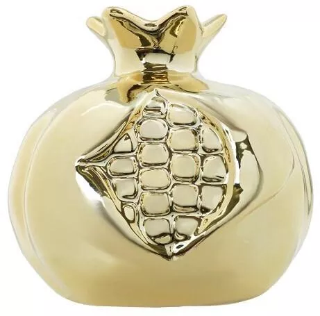 Γούρι Κεραμικό Επιτραπέζιο Ρόδι 10x9,5cm Χρυσό