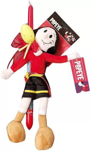 Πασχαλινή Λαμπάδα Στρογγυλή με Κουτί Όλιβ popeye Sailor Κόκκινη