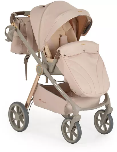 Καρότσι Μωρού Cangaroo Unique Ρυθμιζόμενο 3 σε 1 Kατάλληλο για Nεογέννητο Macadamia Beige