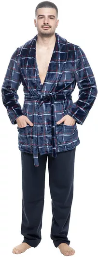 Koyote Χειμερινή Ανδρική Ρόμπα Navy Μπλε