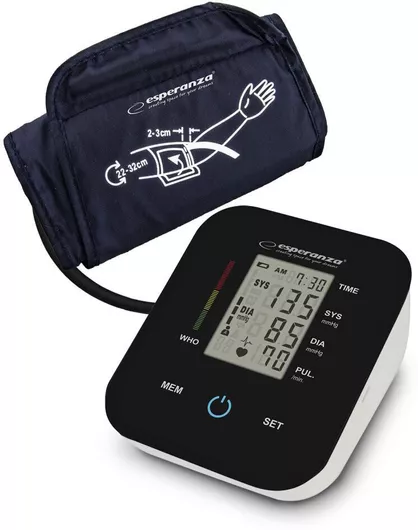 Πιεσόμετρο Esperanza Ecb006 Οθόνη Lcd 99 Θέσεις Μνήμης Usb-c Μαύρο