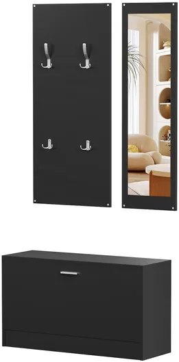 Έπιπλο Εισόδου με Καθρέπτη & Κρεμάστρα 80x27x175cm Wenge