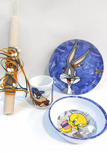 Πασχαλινή Λαμπάδα Στρογγυλή Χειροποίητη Μπλε