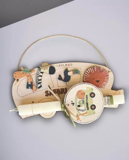 Πασχαλινή Λαμπάδα Πινακιδα Σαφαρι Ζωακια Lifelikes 24cm