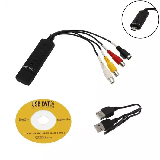USB 2.0 Video Capture Adapter with 3 RCA Female, 1 S-Video Plug ...