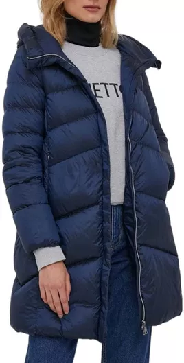 Geox Adrya Μακρύ Γυναικείο Puffer Μπουφάν Μπλε