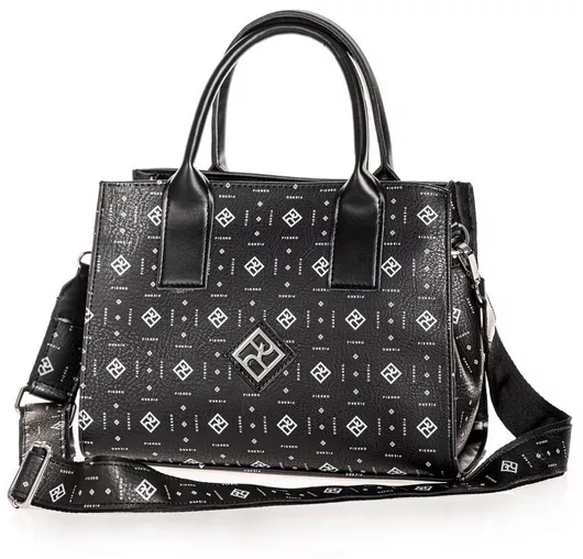 Γυναικεία Τσάντα Ώμου Pierro Accessories Selene Monogram Μαύρη