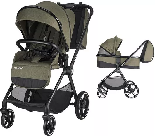 Καρότσι Μωρού Coccolle Lissia Ρυθμιζόμενο 2 σε 1 Kατάλληλο για Nεογέννητο Moss Green 16.3kg