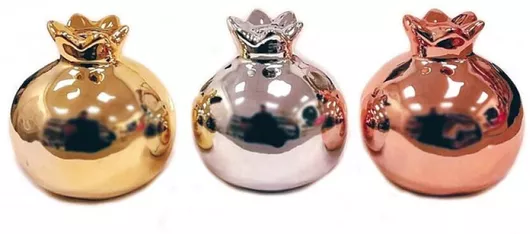 Γούρια Ρόδι Ροζ Κεραμικό 8x8.5cm 6τμχ