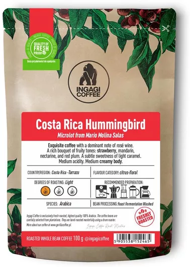 Καφές Espresso Ingagi Costa Rica Hummingbird 200g Κόκκους