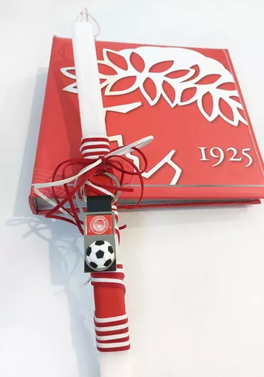 Πασχαλινή Λαμπάδα Στρογγυλή Χειροποίητη Λευκή