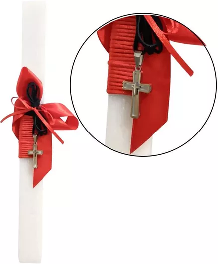 Πασχαλινή Λαμπάδα Στρογγυλή Αρωματική Λευκή