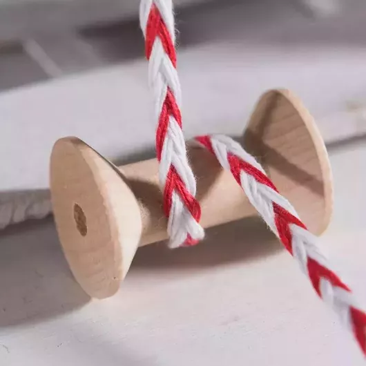 Κορδόνι Πλεξούδα Δίχρωμη Λευκό Κόκκινο 7mm X 25m 54733 Ntampoudis Ntm-54733-lefko-kokkino