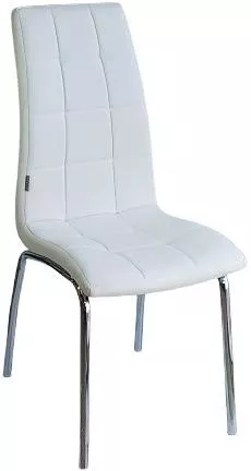 Καρέκλα Τραπεζαρίας Melva με Επένδυση Δερματίνης Λευκή 41x55x99cm