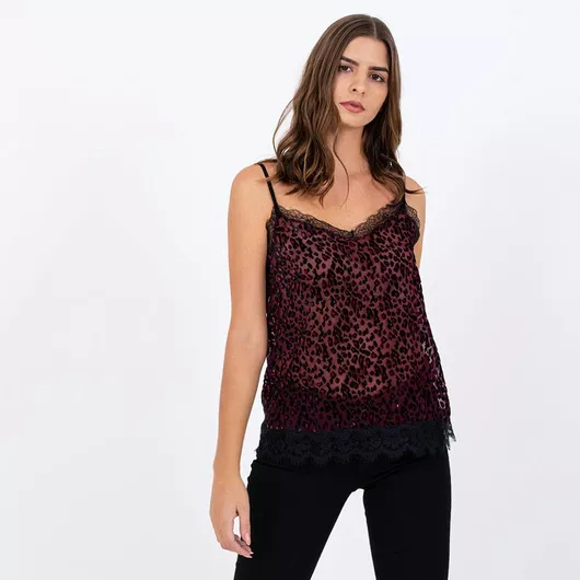 Γυναικείες Μπλούζες - Τοπ Gestorm Μπορντό Πολυεστέρα Silvian Heach