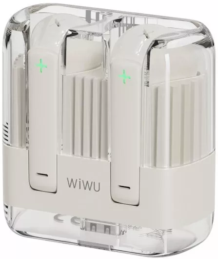 Wiwu T21 Earbud Bluetooth Handsfree Ακουστικά με Θήκη Φόρτισης Λευκό