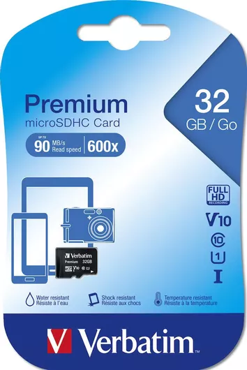 Verbatim Premium microSDHC 32GB Class 10 U1 High Speed
