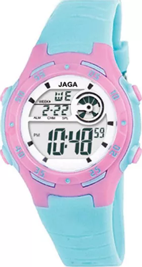 Παιδικό Ψηφιακό Ρολόι Jaga M107X με Λουράκι από Καουτσούκ/Πλαστικό Γαλάζιο
