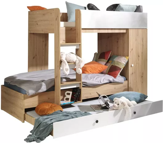 Παιδικό Κρεβάτι Κουκέτα με Στρώμα 90x200cm Smart II Λευκό