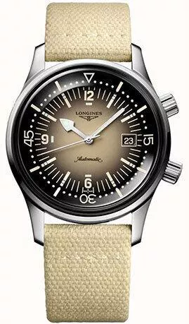 Ανδρικό Ρολόι Longines Legend Diver Αυτόματο με Μπεζ Δερμάτινο Λουράκι