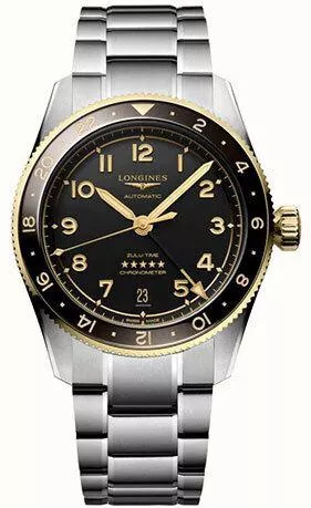 Ανδρικό Ρολόι Longines Spirit Zulu Αυτόματο με Ασημί Μεταλλικό Μπρασελέ