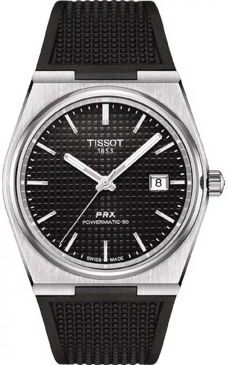 Ανδρικό Ρολόι Tissot Μπαταρίας με Μαύρο Καουτσούκ Λουράκι